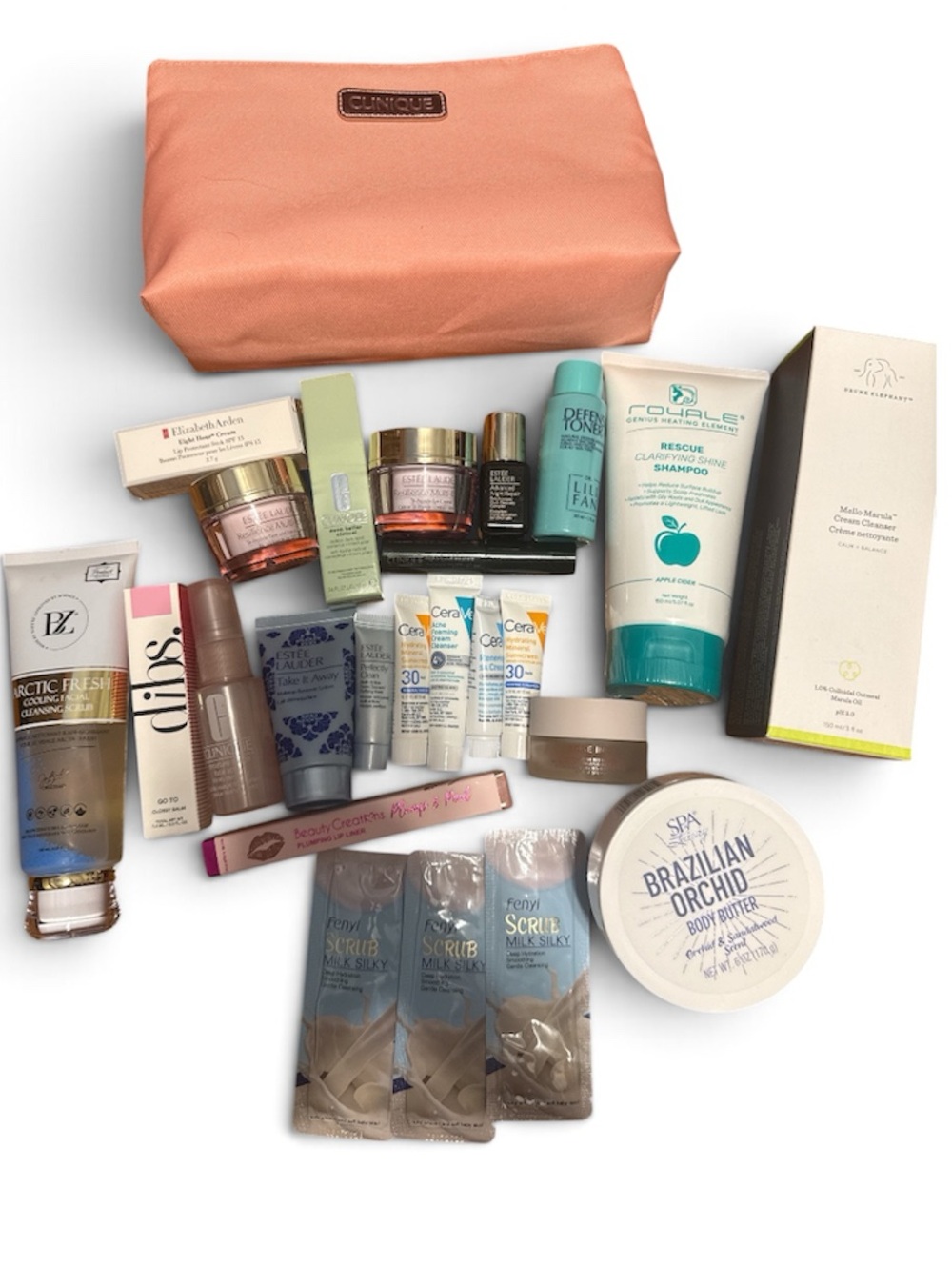 Assorted Women’s Skincare Travel Set with Clinique Pouch